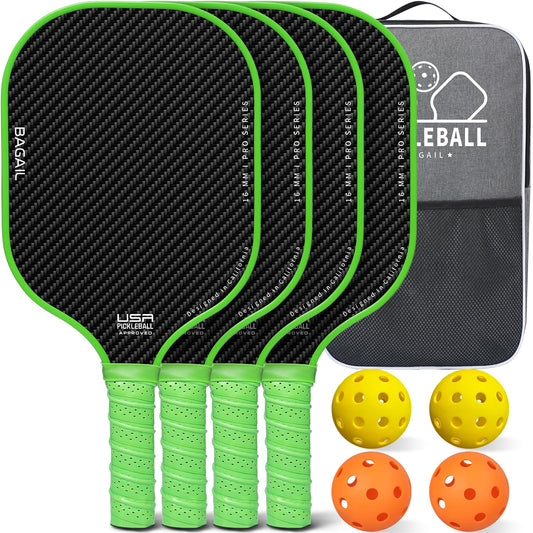 Complete Pickleball Set — 4 Paddles, 4 Balls & Bag